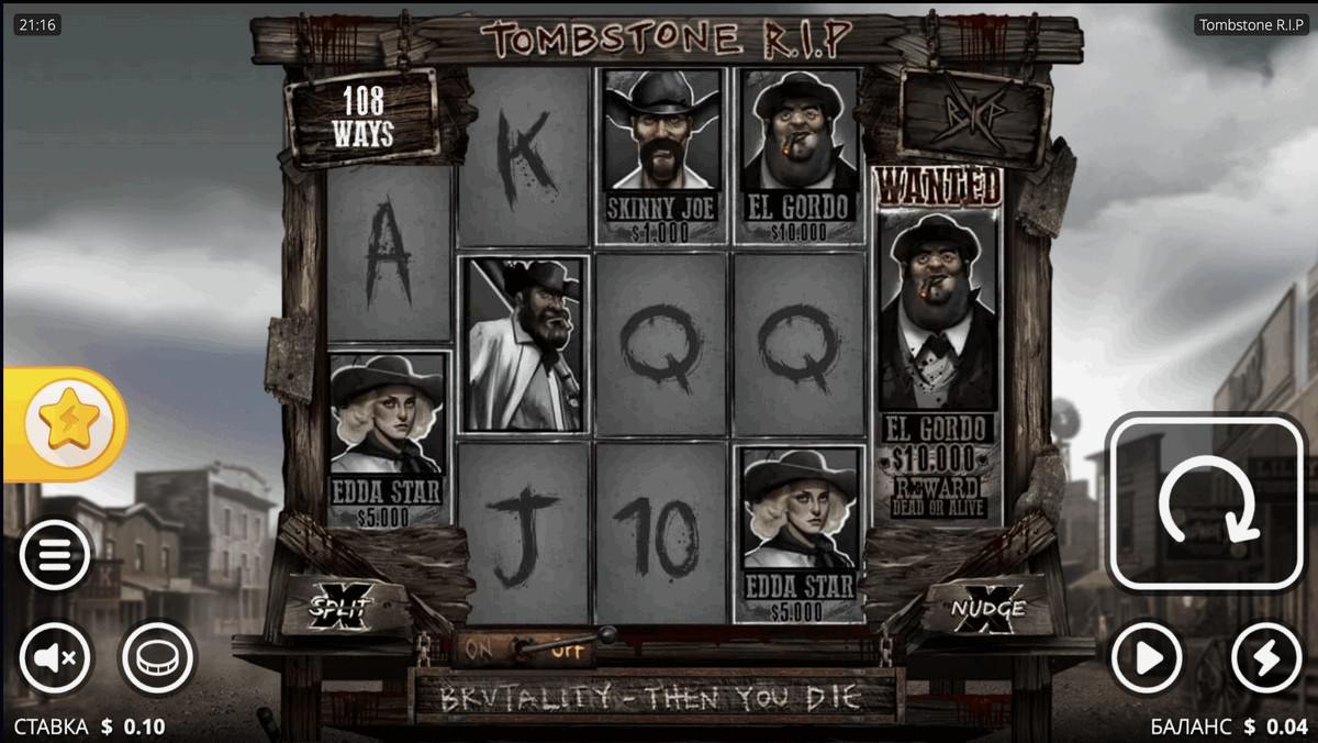 Геймплей слота Tombstone RIP